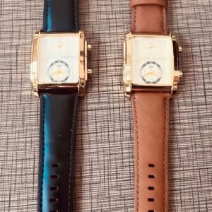 Montre deux tableau dans le même cadran bracelet en cuir véritable d’origine