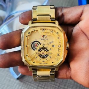 Montre pour homme en or acier inoxydable montre tendance à usage cotidien