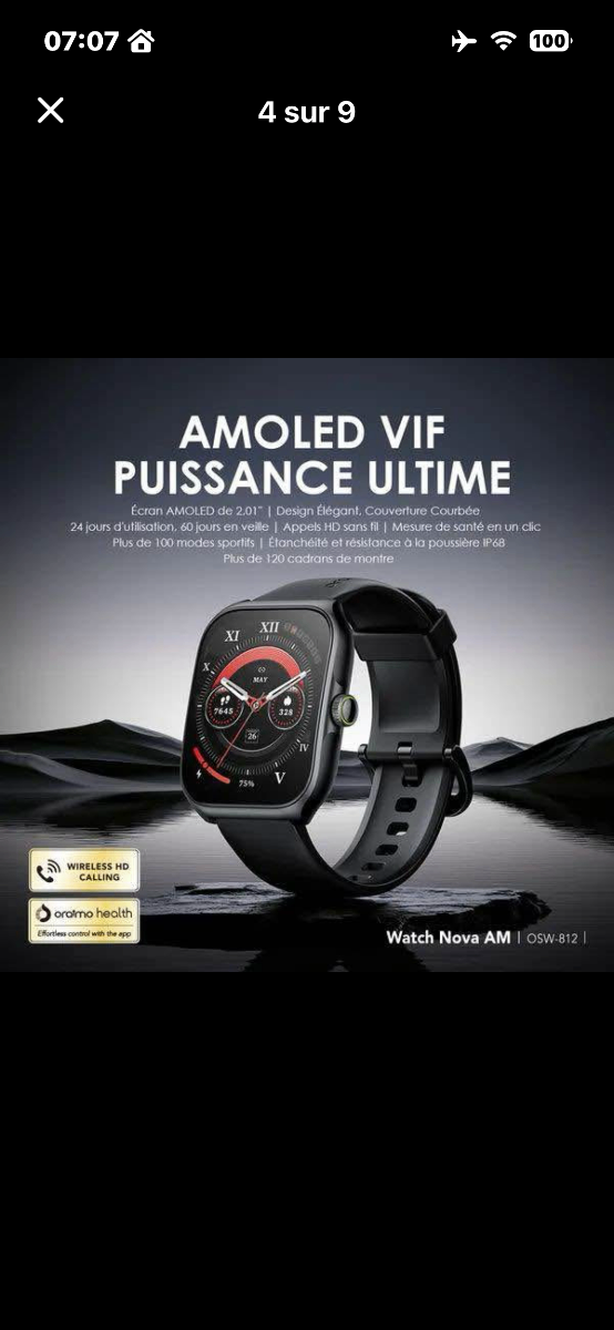 IMG 7527 Montre connectée Oraimo Nova AM Écran incurvé sans bordure