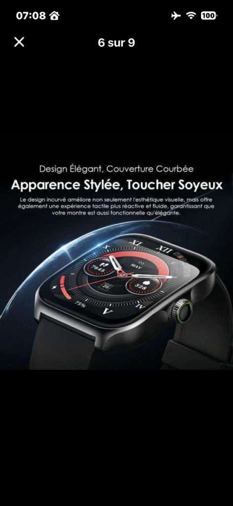 Montre connectée Oraimo Nova AM Écran incurvé sans bordure