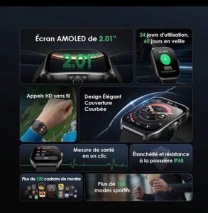 Montre connectée Oraimo Nova AM Écran incurvé sans bordure