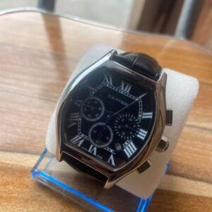 Cartier tortue chronographe bracelet en cuir d’origine