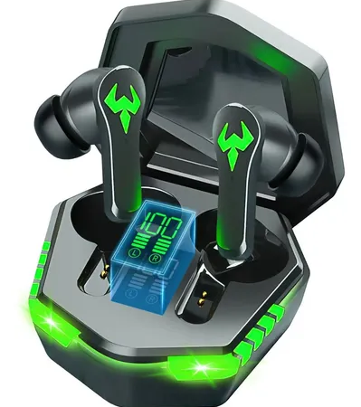 Écouteurs sans fil Bluetooth Gaming avec affichage LED – Son Immersif & Durable