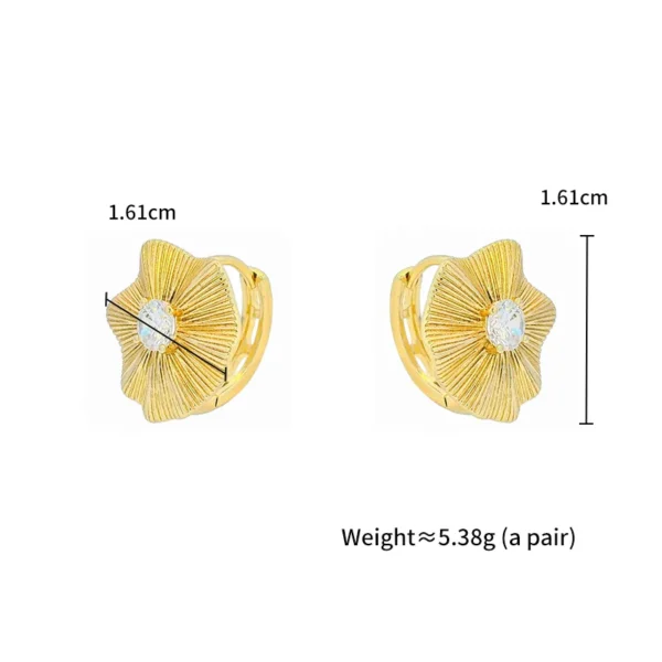 Xuping Commerce Ext rieur Europ en Et Am ricain Boucles D Oreilles En Alliage De Cuivre Plaqu Or 14k Incrust De Zircon Fleur Personnalit Luxe Style Simple 1