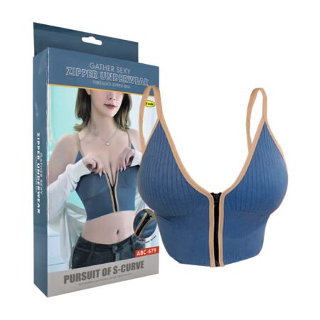 Soutien-gorge Brassière Push-Up à Fermeture Éclair Frontale, Lingerie Confortable et Galbante pour une Silhouette Parfaite, Bralette Sans Armatures Respirante avec Bretelles Ajustables