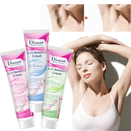 Crème Dépilatoire Disaar Épilation Rapide 3 Minutes, Soin Corporel Doux et Indolore pour Peau Lisse, Éliminateur de Poils Efficace et Facile à Utiliser (100g)