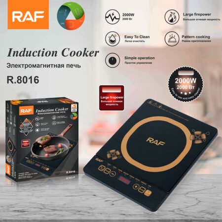Cuisinière à Induction RAF R.8016 2000W, Plaque de Cuisson Électrique Portable pour une Cuisine Rapide, Sûre et Facile à Nettoyer, Réchaud Électromagnétique avec Modes Préprogrammés
