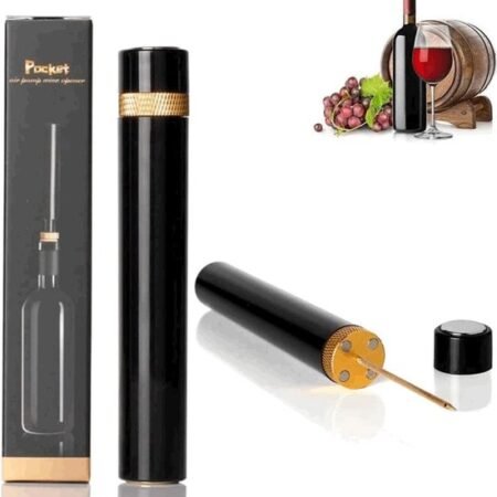 Tire-Bouchon à Pompe à Air pour Vin, Ouvre-Bouteille Rapide et Sans Effort, Extracteur de Bouchon Portable, Décapsuleur Élégant Noir et Or, Accessoire de Sommelier Innovant