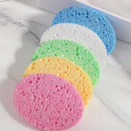Éponges Faciales Nettoyantes Réutilisables en Cellulose, Disques Démaquillants Exfoliants Doux pour un Visage Éclatant et une Peau Nette, Tampons Compressés Multicolores pour Soin Quotidien