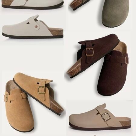 Sabots Mules Confortables Unisexe avec Semelle Liège et Bride Réglable, Chaussures Décontractées Légères et Respirantes pour Homme et Femme, Idéales pour la Maison et l'Extérieur