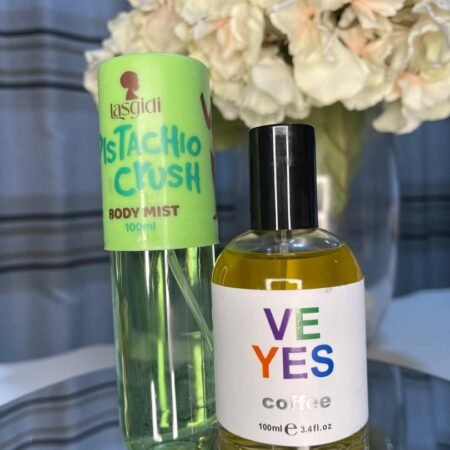 Set de Brume Corporelle Rafraîchissante Lasgidi Pistachio Crush et Parfum Huile Envoûtant VE YES Coffee, Duo de Fragrances Longue Durée 100ml, Hydratation et Sillage Unique pour Homme et Femme