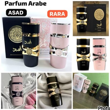 Parfum Arabe Lattafa Asad et Yara, Eau de Parfum Oriental Longue Tenue pour Homme et Femme, Fragrance Exotique Intense et Raffinée, Idéal Climat Chaud