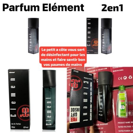 Coffret Parfum Élément 2-en-1 : Eau de Parfum 100ml Longue Tenue et Désinfectant Mains Offert, Fragrance Fraîche et Hygiène Quotidienne, Idéal Homme & Femme