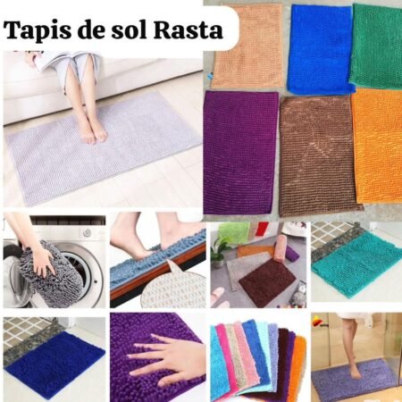 Tapis de Sol Absorbant en Microfibre Douce, Antidérapant et Lavable en Machine, Paillasson Confortable pour Salle de Bain, Cuisine ou Entrée, Séchage Rapide et Multi-Couleurs