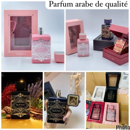 Parfum Arabe de Luxe Unisexe, Eau de Parfum Longue Tenue et Sillage Intense, Fragrance Orientale Boisée Florale pour Homme et Femme, Collection Bade'e Al Oud et Noble Blush, Élégance et Raffinement