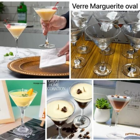Lot de 6 Verres à Cocktail Martini Élégants en Verre Transparent, Coupes Polyvalentes pour Boissons et Desserts, Verrerie de Qualité Supérieure pour Réceptions et Décoration