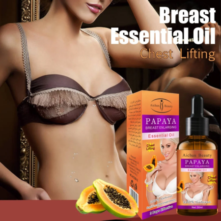 Huile Essentielle de Papaye Aichun Beauty pour Agrandissement Mammaire et Lifting de la Poitrine, Sérum Naturel Raffermissant pour un Galbe Volumineux et une Silhouette Améliorée, Soin de Massage 30ml à Effet Rapide