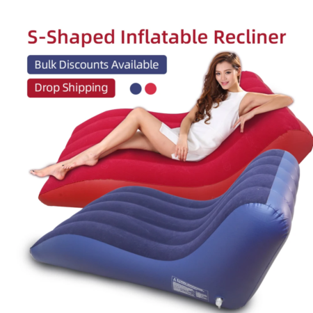 Fauteuil Gonflable Ergonomique en Forme de S, Chaise Longue de Relaxation Portable pour Intérieur et Extérieur, Canapé d'Appoint Confortable et Facile à Transporter, Idéal pour la Détente et le Voyage