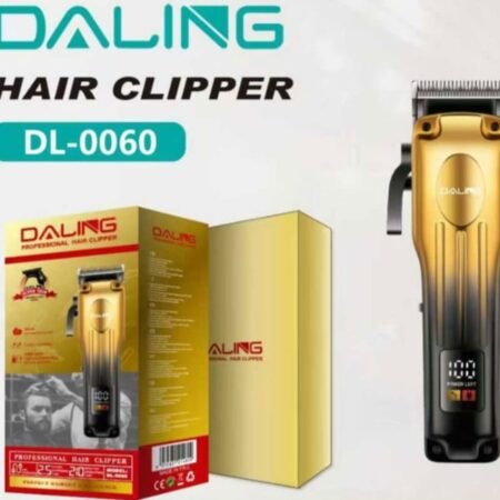 Tondeuse Cheveux Professionnelle Daling DL-0060, Rasoir Électrique Sans Fil pour Coupe Précise, Barbe et Coiffure, Lames en Acier Inoxydable, Autonomie Longue Durée avec Affichage LED Intelligent (Or et Noir)