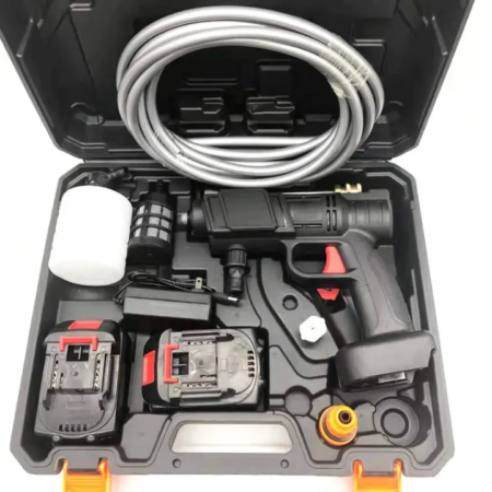 Nettoyeur Haute Pression Portable Sans Fil avec 2 Batteries, Pistolet de Lavage Multifonction pour Voiture, Moto, Maison et Jardin, Hydro-Nettoyeur Autonome et Efficace