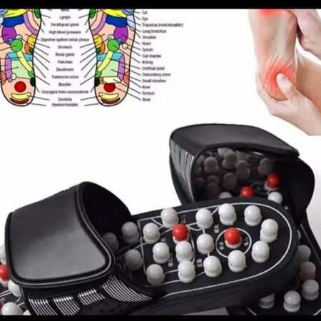 Sandales de Massage Réflexologie Acupression pour Soulagement Douleur Pieds, Chaussons Thérapeutiques Améliorant la Circulation Sanguine et le Bien-être Général, Points Actifs Réglables Unisexe Noir