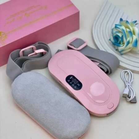 Ceinture Chauffante Électrique Portable pour Soulagement des Douleurs Menstruelles et Lombaires, Coussin de Massage Ventral Anti-Crampes Rechargeable USB avec 3 Niveaux de Chaleur et 3 Modes de Vibration, Confort Optimal et Bien-être