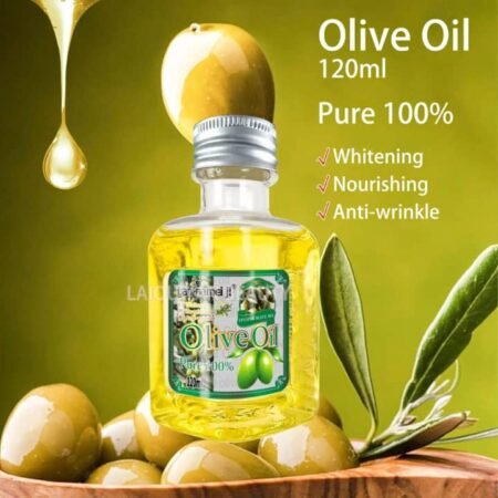 Huile d'Olive Pure 100% pour Visage et Corps, Soin Hydratant Anti-âge, Nourrissante et Réparatrice, Format 120ml