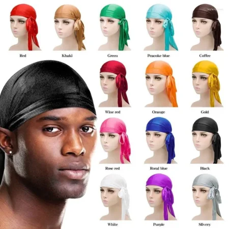Durag en Soie Satiné Premium pour Homme et Femme, Foulard de Tête Respirant Multi-Couleurs, Idéal pour Waves, Protection Capillaire et Style Élégant, Bonnet de Nuit Confortable et Ajustable