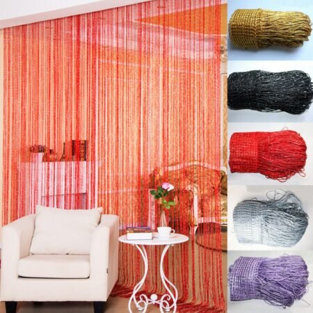 Rideau de Fils Décoratif Multicolore pour Salon et Chambre, Séparateur de Pièce Élégant, Brise-Vue Moderne en Fil Scintillant, Facile à Installer et Entretien Simple