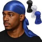 Durag en Soie Satiné Premium pour Homme et Femme, Foulard de Tête Respirant Multi-Couleurs, Idéal pour Waves, Protection Capillaire et Style Élégant, Bonnet de Nuit Confortable et Ajustable