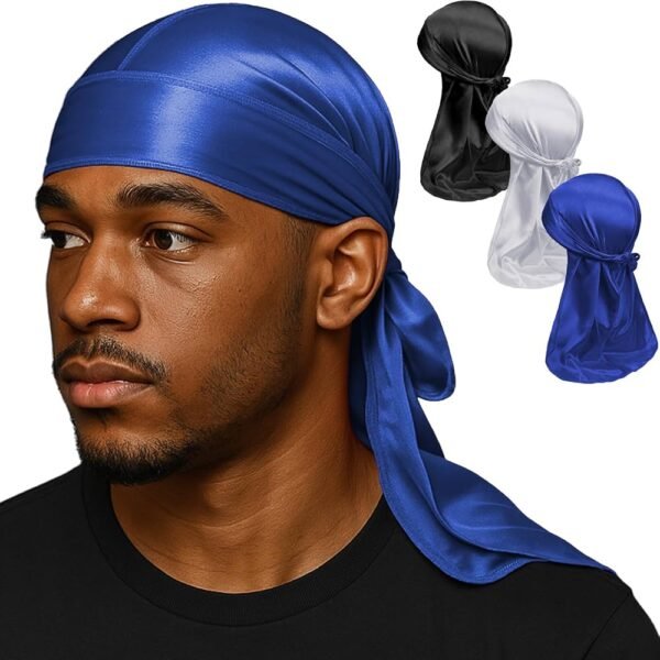Durag en Soie Satiné Premium pour Homme et Femme, Foulard de Tête Respirant Multi-Couleurs, Idéal pour Waves, Protection Capillaire et Style Élégant, Bonnet de Nuit Confortable et Ajustable