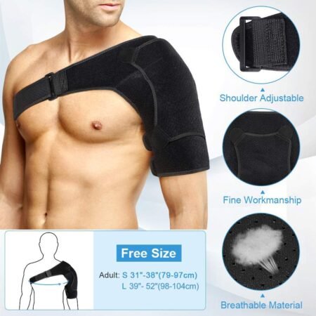 Support d'Épaule Réglable Respirant pour Soulagement de la Douleur et Stabilité, Orthèse de Maintien Post-Blessure, Attelle de Protection Sportive Unisexe Confortable et Universelle