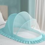 Moustiquaire Bébé Pliable Portable, Lit de Voyage Anti-Moustique et Anti-Insectes pour Nouveau-né, Berceau Couffin Respirant et Léger pour Sommeil Sécurisé (Bleu Ciel)