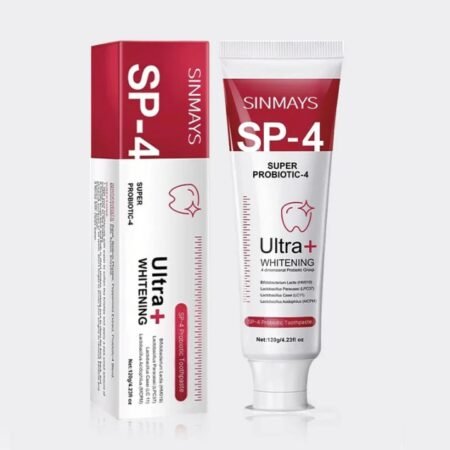 Dentifrice Blanchissant Probiotique SINMAYS SP-4 Ultra+ pour Dents Éclatantes et Haleine Fraîche, Pâte Dentaire Soin Bucco-Dentaire Avancé 120g