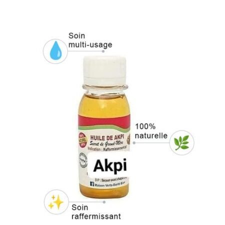 Huile d'Akpi 100% Naturelle, Soin Raffermissant Multi-Usage, Secret de Grand-Mère pour Corps et Peau, Huile Végétale Bio et Tonifiante