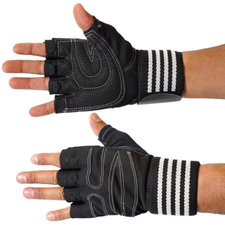 Gants de Musculation JINGBA JB-4002 avec Support Poignet, Antidérapants et Respirants pour Fitness, Haltérophilie, Crossfit et Entraînement Sportif Intensif (Noir)