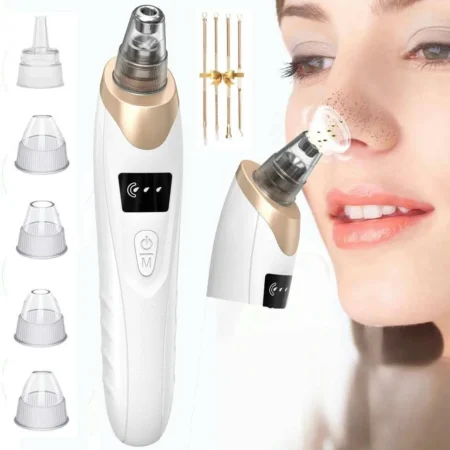 Extracteur de Points Noirs Électrique Rechargeable, Aspirateur de Pores Anti-Acné et Comédons, Appareil de Nettoyage Facial Professionnel avec Multi-Embouts et Outils d'Extraction pour une Peau Nette et Lisse