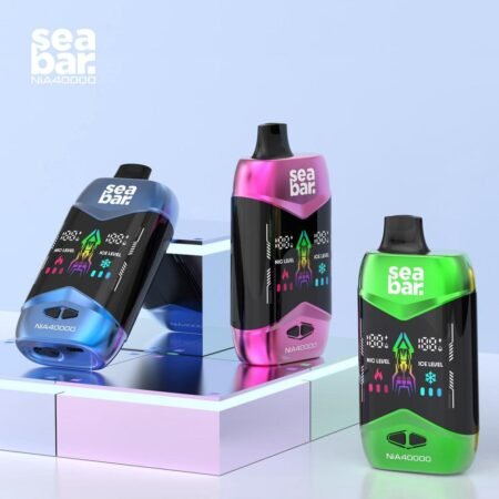 Vape Jetable Sea Bar NIA40000 Écran Digital, Pod Mod Rechargeable avec Niveaux de Nicotine et Fraîcheur Ajustables, Cigarette Électronique Ergonomique pour Vapotage Personnalisé et Grande Autonomie