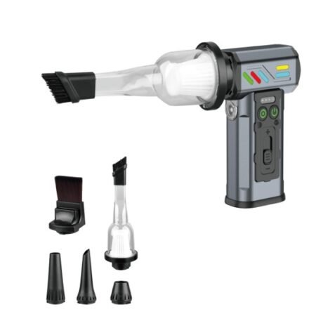 Aspirateur Souffleur Ultra Puissant Portable Sans Fil Rechargeable, Mini Nettoyeur 2-en-1 Puissant pour Voiture, Maison, Bureau, Clavier, Élimine Poussière et Saleté avec Accessoires Multiples