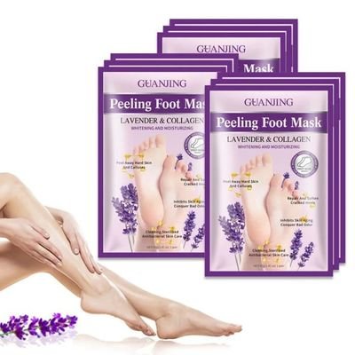 masque exfoliant pour les pieds a la lavande 40g Masque Exfoliant pour Pieds Anti-Callosités et Peaux Mortes, Chaussettes Peeling Pédicure Réparatrices pour Talons Fendillés, Soin Hydratant Révélateur de Douceur et Lisse