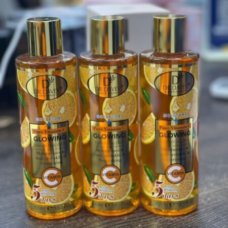 Huile Essentielle Éclaircissante DR. DAVEY Pure Vitamine C Glowing, Hydratante Anti-Rides et Nourrissante pour un Teint Lumineux et Uniforme en 5 Jours, Soin Actif Blanchissant 300ml