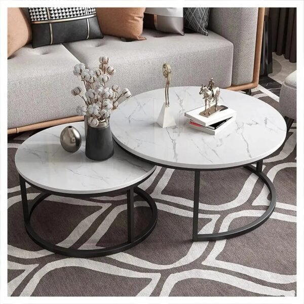 LUXURIA DUO DE TABLES BASSES Elegance et Praticite pour Votre Espace de Vie Table Basse Salon Sejour table de chevet Tables de coin table gigogne Maroc Design Noir 2