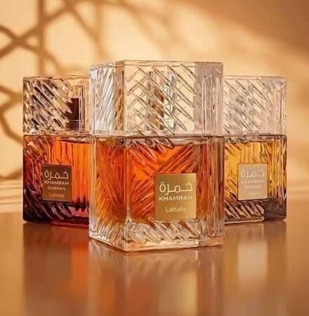 Parfum Oriental Lattafa Khamrah et Khamrah Dukhan, Eau de Parfum Unisexe Longue Durée, Fragrance Boisée Épicée Envoûtante, Sillage Intense pour Homme et Femme, Flacon Élégant
