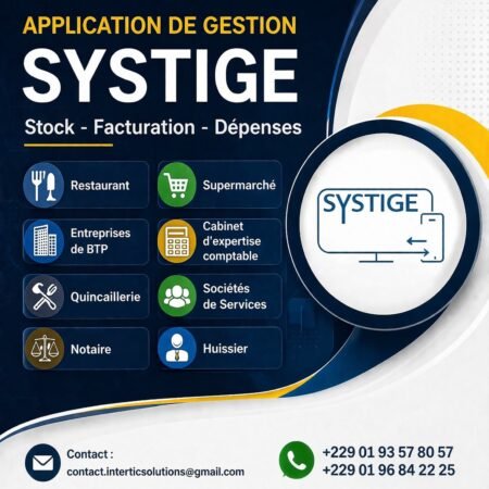 Application de Gestion SYSTIGE Complète pour Stock, Facturation et Dépenses, Adaptée aux PME d'Afrique de l'Ouest