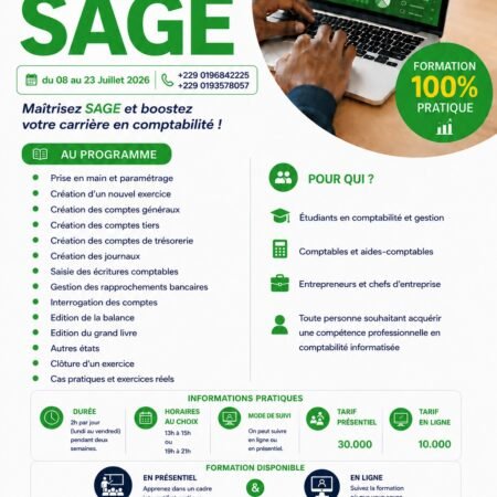 Formation Pratique Logiciel Comptabilité SAGE pour Professionnels et Étudiants, en Ligne ou Présentiel