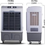 Rafraîchisseur d’Air Évaporatif Mobile 60L à Refroidissement Rapide pour Maison et Bureau Blanc/Gris