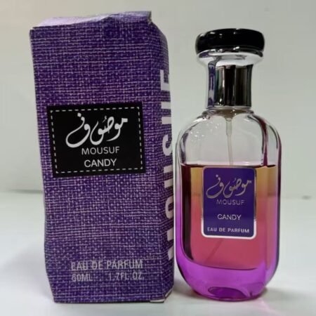 Parfum Mousuf Candy Eau de Parfum 50ml, Senteur Sucrée Longue Durée pour Femme et Homme, Flacon Violet