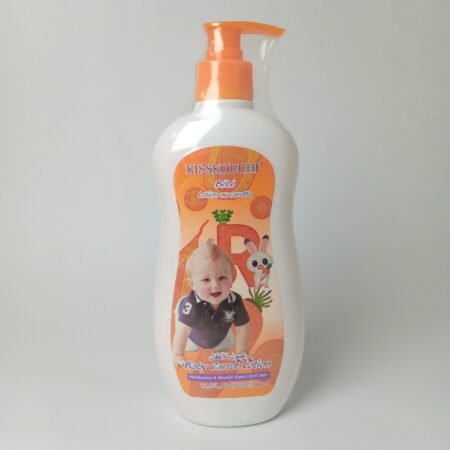 Lotion Hydratante et Nourrissante Bébé Kisskouchi à la Carotte, 500ml pour Peau Douce et Sensible