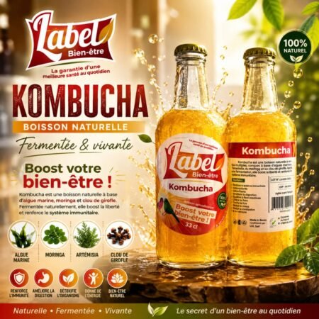 Kombucha Label Bien-être - Boisson fermentée naturelle 33cl