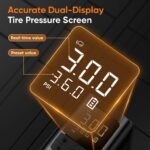 Compresseur d’Air Portable Électrique Numérique Sans Fil pour Pneus Voiture Moto Vélo et Ballons Noir